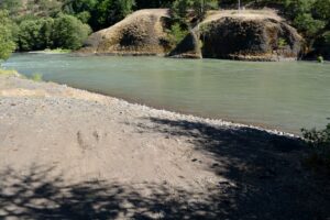 View Up River and Landing Site